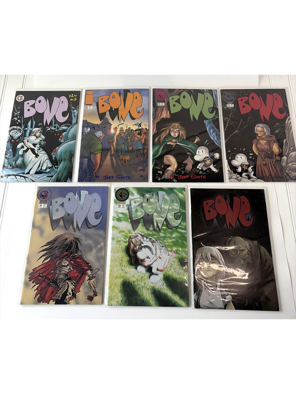 Bone Comic Book Lot of 7 Jeff Smith #5 #25 #33 #35 #38 #38 Variant #43 VG